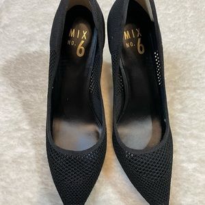 Womans Mix No.6 Mesh Black Heels